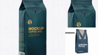 4614+ Matte Coffee Bag With Valve PSD Mockup Half Side View Smart PNG Image