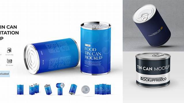 4614+ Tin Can PSD Mockup Front View High-End Photoshop Mockup