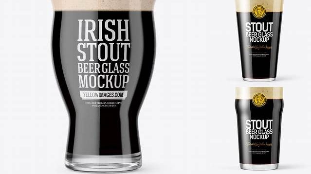 4617+ Revival Glass With Stout Beer PSD Mockup Include TIFF