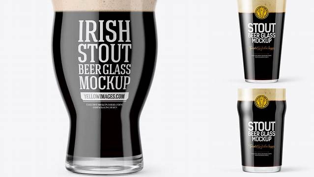 4617+ Revival Glass With Stout Beer PSD Mockup Include TIFF