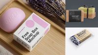 4618+ Soap Bar PSD Mockup Halfside View High-Angle Easy-to-Edit PSD