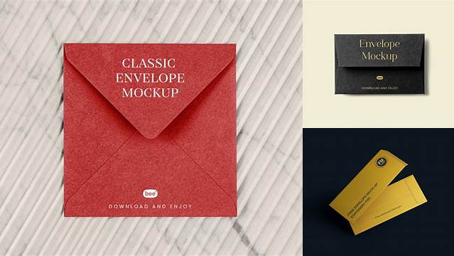 4618+ Textured Envelope PSD Mockup Elegant PSD Mockup