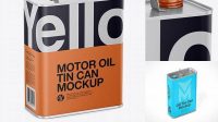 462+ Matte Motor Oil Tin Can PSD Mockup Half Side View High-Angle Shot PSD Download