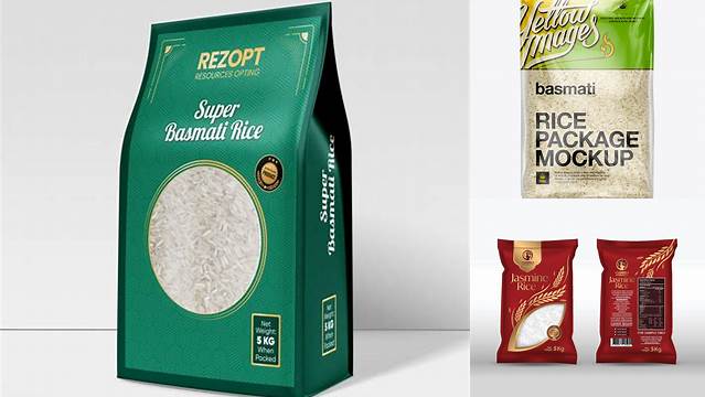 4625+ Basmati Rice Package PSD Mockup Free Graphic Design Resource