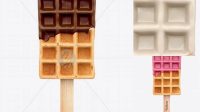 4626+ Chocolate Glazed Belgian Waffle PSD Mockup PSD Download