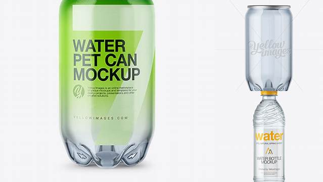 4627+ Clear Water PET Can PSD Mockup Custom Graphic Mockup File