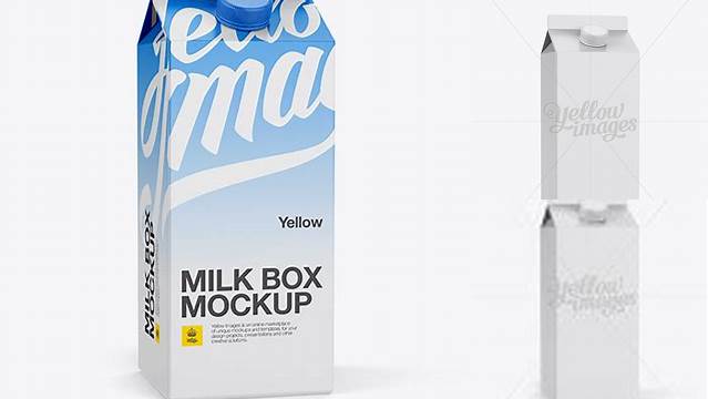 463+ 0.5 gal Milk Carton PSD Mockup Halfside View High-Quality PSD Files