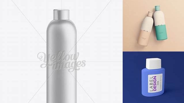 4631+ White Plastic Cosmetic Bottle with Cap 250 ml Fully Editable Photoshop PSD Free Download