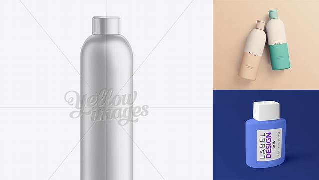 4631+ White Plastic Cosmetic Bottle with Cap 250 ml Fully Editable Photoshop PSD Free Download