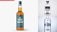 4633+ Glass Bottle with Vodka PSD Mockup Easy Editable