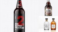 4634+ Clear Glass Bottle With Brown Ale PSD Mockup Elegant and Stylish Free PSD