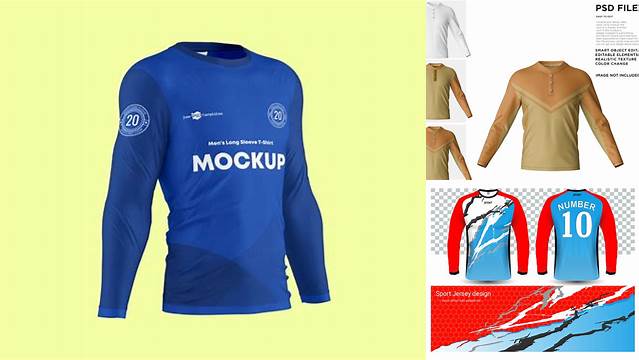 4634+ Long Sleeve Jersey Template Psd Easy Editable