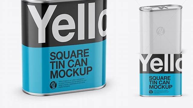 4635+ 4L Closed Square Tin Can PSD Mockup Exclusive Free PSD Mockups