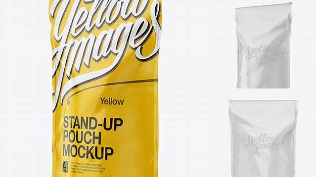 4637+ 5lb Glossy Stand-Up Pouch PSD Mockup Front & Back Views Customizable Layered Design PSD