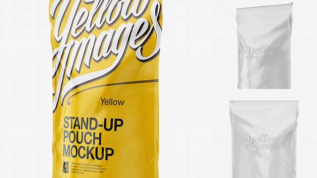 4637+ 5lb Glossy Stand-Up Pouch PSD Mockup Front & Back Views Customizable Layered Design PSD