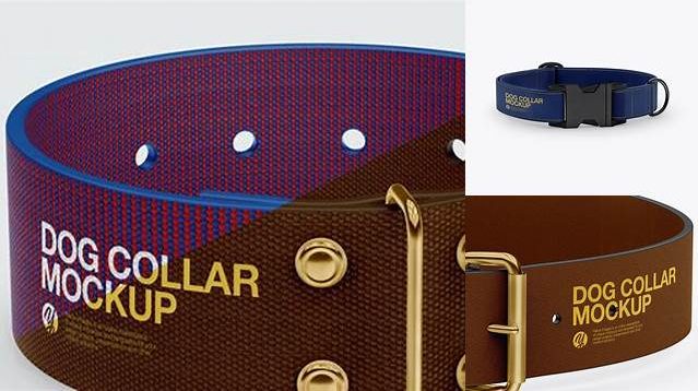 4639+ Linen Dog Collar PSD Mockup Front View High-Angle Shot Creative Free PSD Graphic Design