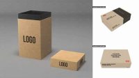 4639+ Three Kraft Boxes PSD Mockup Premium Mockup Freebie