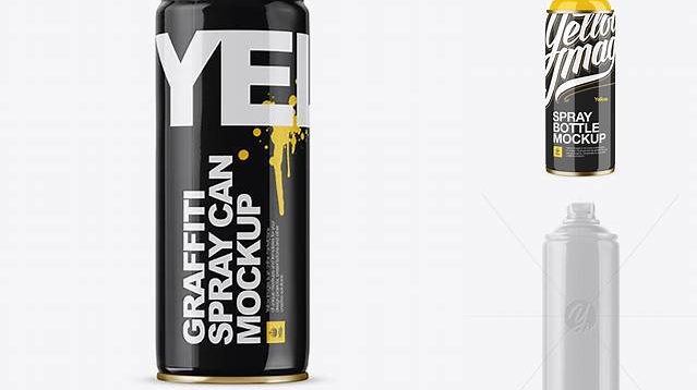 464+ Glossy Spray Can Without Cap PSD Mockup Side View High-Resolution Editable PSD