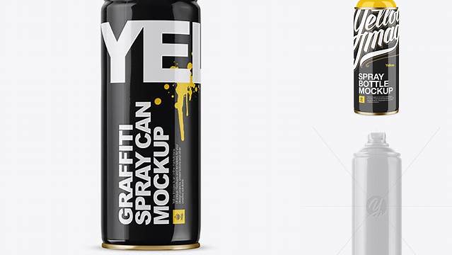 464+ Glossy Spray Can Without Cap PSD Mockup Side View High-Resolution Editable PSD