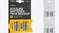 4641+ 4 Pack Metal Battery AAA PSD Mockup Halfside View Editable Photoshop Free Mockup