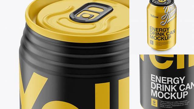 4642+ 330ml Aluminium Can with Matte Finish PSD Mockup High-Angle Shot Smart Layer PSD