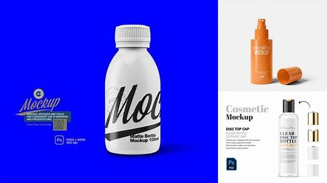 4644+ 100ml Matte Bottle PSD Mockup Free Creative Design