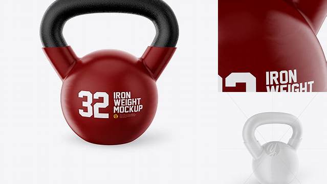 4645+ Glossy Vinyl Coated Cast Iron Weight PSD Mockup Versatile and Elegant PSD File