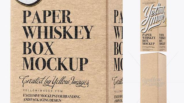 4648+ Kraft Paper Whisky Box PSD Mockup Halfside View Editable Photoshop File