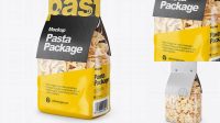 4649+ Farfalle Pasta with Paper Label PSD Mockup Half Side View High-Quality Creative PSD