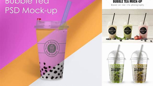 4652+ Bubble Tea Mockup Professional PSD Mockup