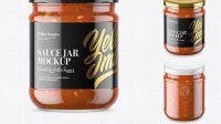 4653+ Clear Glass Taco Sauce Jar PSD Mockup Custom Mockup Graphic Design