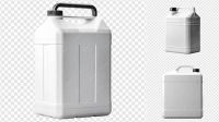 4657+ Plastic Transparent Jerrycan PSD Mockup Front & Side Views Advanced Editable PSD