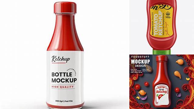 4662+ 650g Ketchup Tottle PSD Mockup Easy-to-Edit Photoshop Freebie