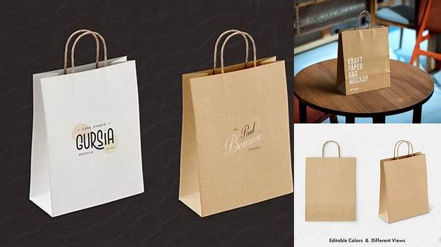 4664+ Glossy Kraft Paper Bag PSD Mockup Front View Elegant Free Graphic Resource