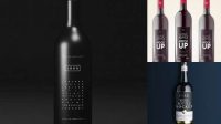 4665+ Dark Glass Ice Wine Bottle PSD Mockup Editable Photoshop Free Mockup