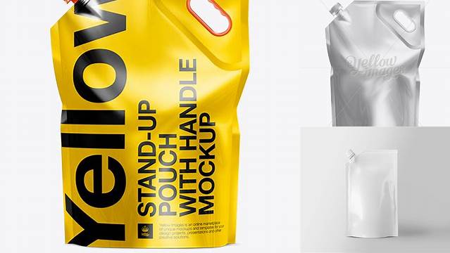 4665+ Stand Up Pouch with Spout And Handle Mock-up Versatile and Modern PSD Mockup