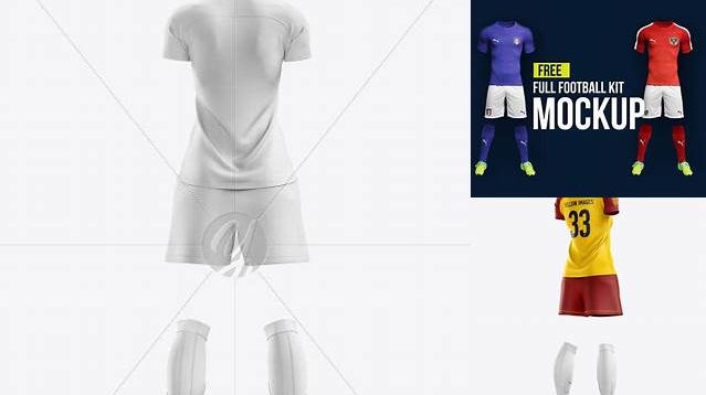 4668+ Women’s Full Soccer Kit PSD Mockup Back View Custom Design Freebie PSD