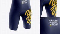 4669+ Men’s Cycling Shorts v3 PSD Mockup Back Left Half Side View Download Premium PSD Resource