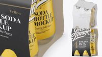 4671+ 4 Pack Soda Bottle PSD Mockup Halfside View High-Angle Elegant Design Mockup PSD