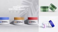 4672+ Glossy Plastic Cosmetic Jar PSD Mockup Front View Free Mockup PSD Template