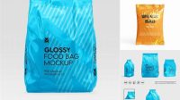 4675+ Glossy Snack Bag With Label PSD Mockup Half Side View Professional Editable Freebie PSD