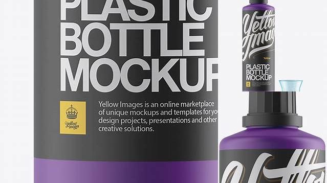 4677+ Matte Plastic Bottle With Open Measuring Cap PSD Mockup Layered Photoshop Template