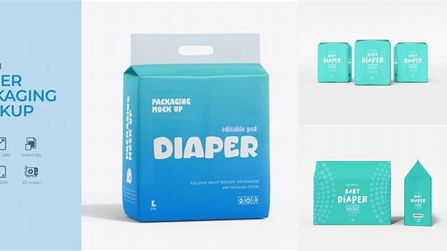 4680+ Diapers Packaging PSD Mockup Free Creative Design