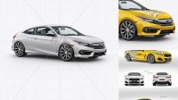 4681+ Compact Coupe Car PSD Mockup Half Side View Stylish Free PSD