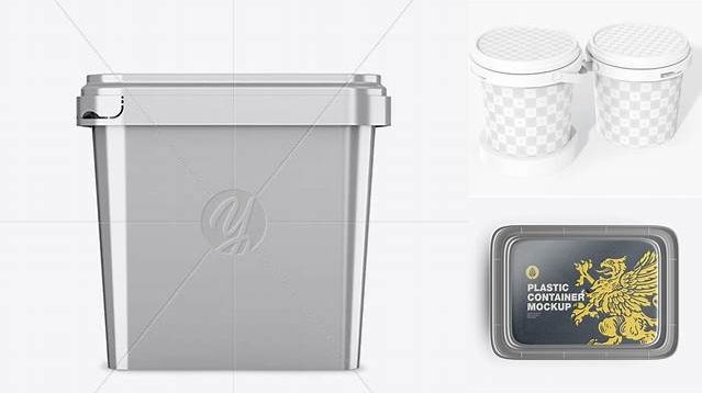 4684+ Metallic Plastic Container PSD Mockup Front View Professional Quality Freebie PSD File