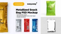 4684+ Metallic Snack Bag PSD Mockup Free Graphic Design Mockup File