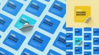 4684+ Square Sticker PSD Mockup Free Creative Design