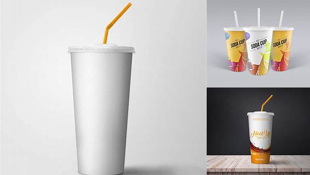 4686+ Glossy Soda Cup PSD Mockup Professional Design PSD