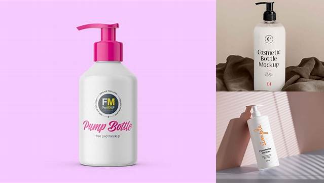 4687+ 15ml Cosmetic Bottle with Pump PSD Mockup Free Download Design Mockup