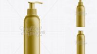 4687+ Gold Plastic Cosmetic Bottle with Batcher 150 ml Premium Free Mockup PSD